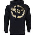 Black - Front - Wonder Woman Womens-Ladies Metallic Logo Hoodie