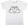 White - Front - Disney Girls Love Hands Mickey Mouse T-Shirt