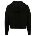 Black - Back - Disney Womens-Ladies Plain Logo Crop Hoodie