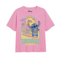 Light Pink - Front - Lilo & Stitch Girls Surf Club T-Shirt