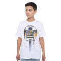 White - Side - Star Wars Childrens-Kids R2-D2 Drips T-Shirt