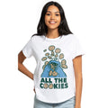 White - Front - Sesame Street Womens-Ladies All The Cookies Classic T-Shirt