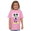 Light Pink - Side - Disney Girls Mickey Mouse Silly Face T-Shirt