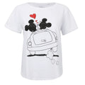 White - Front - Disney Womens-Ladies Mickey & Minnie Mouse Hearts T-Shirt