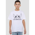 White - Back - Lilo & Stitch Childrens-Kids Relaxed Sketch T-Shirt