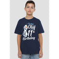 Navy - Back - Frozen Childrens-Kids Chillin Like Olaf 11th Birthday T-Shirt