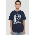 Navy - Back - Frozen Childrens-Kids Chillin Like Olaf 12th Birthday T-Shirt