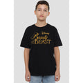 Black - Back - Beauty And The Beast Childrens-Kids Logo T-Shirt