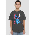 Charcoal - Back - Lilo & Stitch Childrens-Kids Covered In Kisses T-Shirt