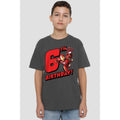 Charcoal - Back - Iron Man Childrens-Kids 6th Birthday T-Shirt