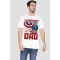 White - Back - Captain America Mens Legendary Dad America T-Shirt