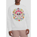 White - Back - Coco Unisex Adult Day Of The Dead Ernesto Miguel Hector Patch Sweatshirt