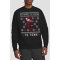 Black - Back - Deadpool Unisex Adult Coming To Town Sweatshirt