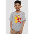 Sport Heather - Back - Iron Man Childrens-Kids Cute 1st Birthday T-Shirt