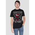 Black - Back - Deadpool Mens Coming To Town T-Shirt