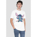 White - Back - Lilo & Stitch Mens Christmas Lights Sketch T-Shirt