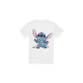 White - Front - Lilo & Stitch Mens Christmas Lights Sketch T-Shirt