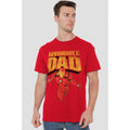 Red - Back - Iron Man Mens Invincible Dad Flying Fathers Day T-Shirt