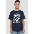 Navy - Back - Frozen Childrens-Kids Chillin Like Olaf 9th Birthday T-Shirt