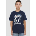 Navy - Back - Frozen Childrens-Kids Chillin Like Olaf 1st Birthday T-Shirt