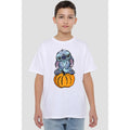 White - Back - Lilo & Stitch Childrens-Kids Pumpkin Sketch T-Shirt