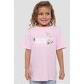 Pink - Back - Disney Princess Childrens-Kids Merry, Bright And Beautiful Christmas T-Shirt