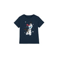 Navy - Front - Frozen Childrens-Kids Olaf Candy Cane T-Shirt