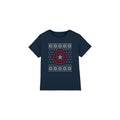 Navy - Front - Captain America Childrens-Kids Shield T-Shirt