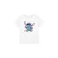 White - Front - Lilo & Stitch Childrens-Kids Christmas Lights Sketch T-Shirt