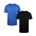 Blue-Black - Back - DC Comics Mens Hero Logo Cotton T-Shirt (Pack of 2)