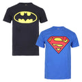 Blue-Black - Front - DC Comics Mens Hero Logo Cotton T-Shirt (Pack of 2)
