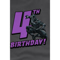 Charcoal - Lifestyle - Black Panther Childrens-Kids 4th Birthday T-Shirt