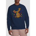 Navy - Back - Guardians Of The Galaxy Unisex Adult Groot Christmas Lights Sweatshirt