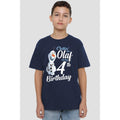 Navy - Back - Frozen Childrens-Kids Chillin Like Olaf 4th Birthday T-Shirt