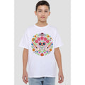 White - Back - Coco Childrens-Kids Day Of The Dead Ernesto Miguel Hector Patch T-Shirt