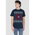 Navy - Back - Captain America Mens Shield T-Shirt