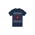 Navy - Front - Captain America Mens Shield T-Shirt