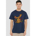 Navy - Back - Guardians Of The Galaxy Mens Groot Christmas Lights T-Shirt