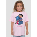 Pink - Back - Lilo & Stitch Childrens-Kids 90s Hug T-Shirt