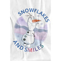 White - Lifestyle - Frozen Childrens-Kids Olaf Snowflakes And Smiles T-Shirt