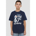 Navy - Back - Frozen Childrens-Kids Chillin Like Olaf 7th Birthday T-Shirt