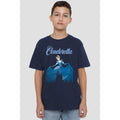 Navy - Back - Cinderella Childrens-Kids Icon Silhouettes T-Shirt