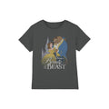 Charcoal - Front - Beauty And The Beast Childrens-Kids Belle Beast Castle T-Shirt