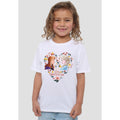 White - Back - Frozen Childrens-Kids Sisters Connected By Love Elsa Anna Valentine`s Day T-Shirt