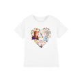 White - Front - Frozen Childrens-Kids Sisters Connected By Love Elsa Anna Valentine`s Day T-Shirt