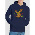 Navy - Back - Guardians Of The Galaxy Mens Groot Christmas Lights Hoodie