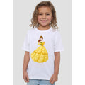 White - Back - Beauty And The Beast Childrens-Kids Belle Rose T-Shirt