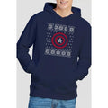 Navy - Back - Captain America Mens Shield Hoodie