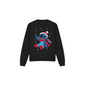 Black - Front - Lilo & Stitch Unisex Adult Snowflake Christmas Sweatshirt