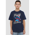 Navy - Back - Lilo & Stitch Childrens-Kids Merry Stitchmas T-Shirt